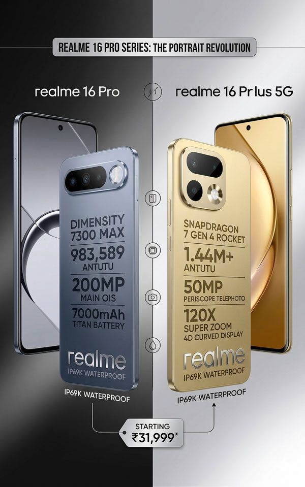 Realme 16 Pro and Realme 16 Pro Plus price in India and specifications banner