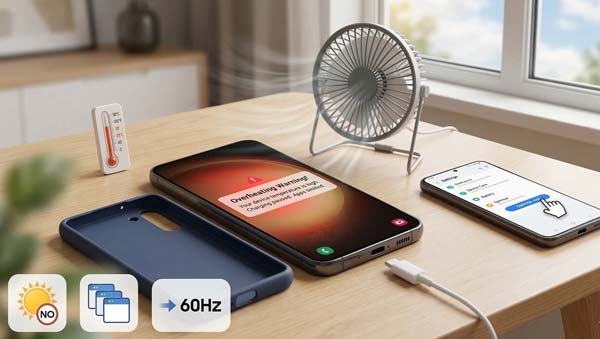 Samsung mobile overheating problem solution showing a warm device